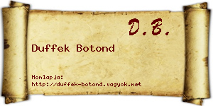 Duffek Botond névjegykártya